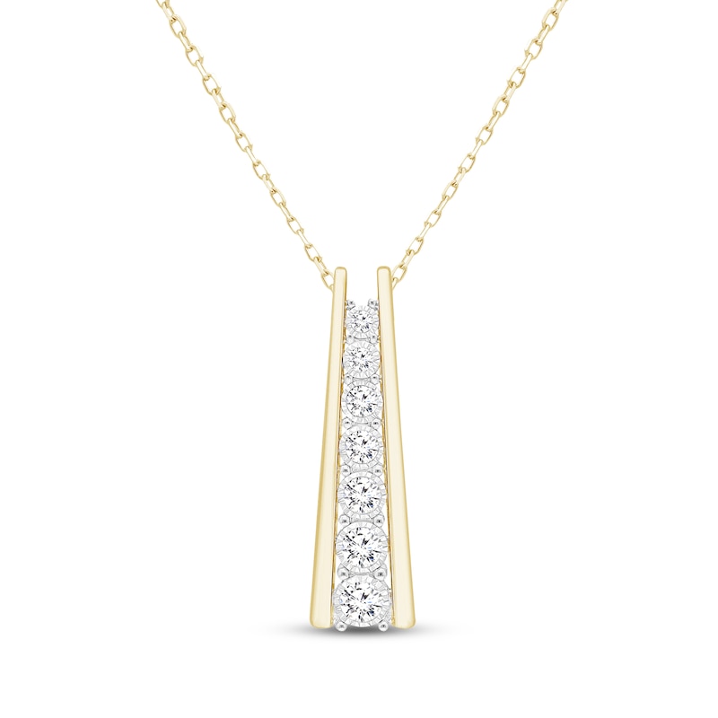 Main Image 1 of KAY Lab-Grown Diamonds Ladder Necklace 1/2 ct tw 14K Yellow Gold