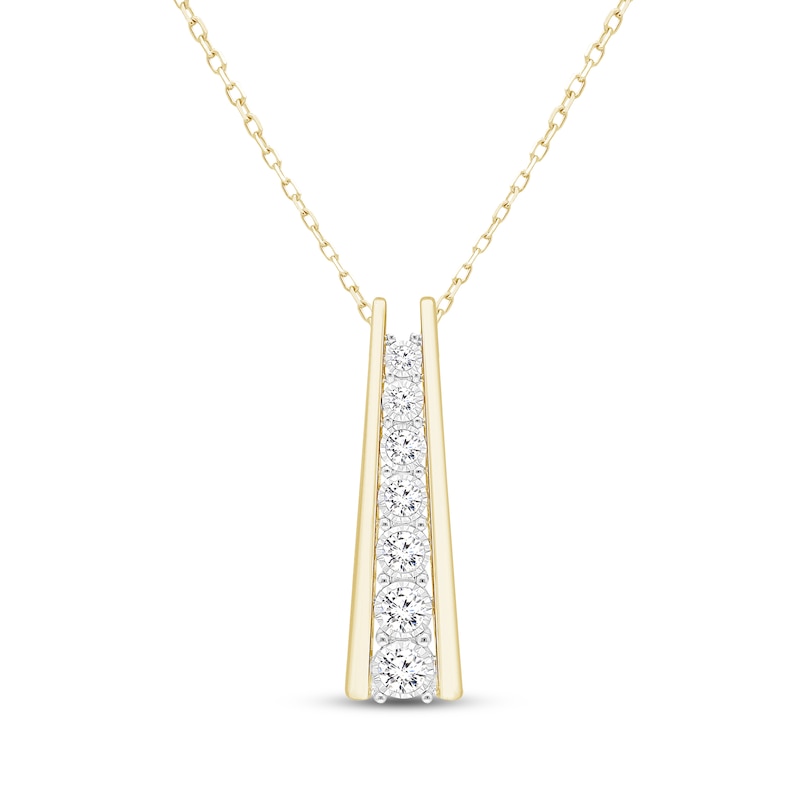 Lab-Created Diamonds by KAY Ladder Necklace 1/2 ct tw 14K Yellow Gold