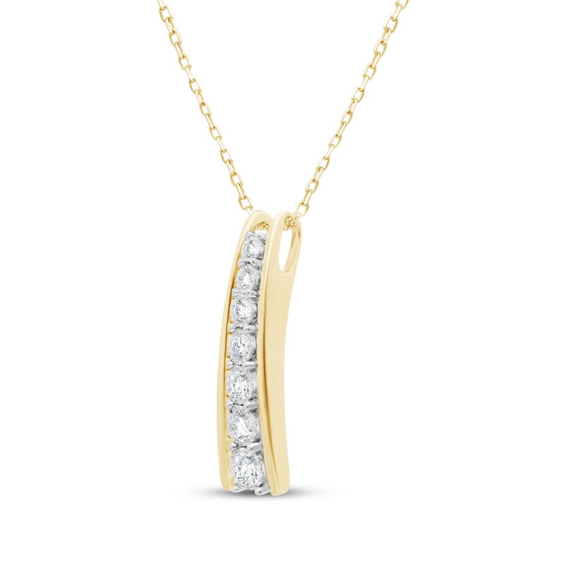 Main Image 2 of KAY Lab-Grown Diamonds Ladder Necklace 1/2 ct tw 14K Yellow Gold