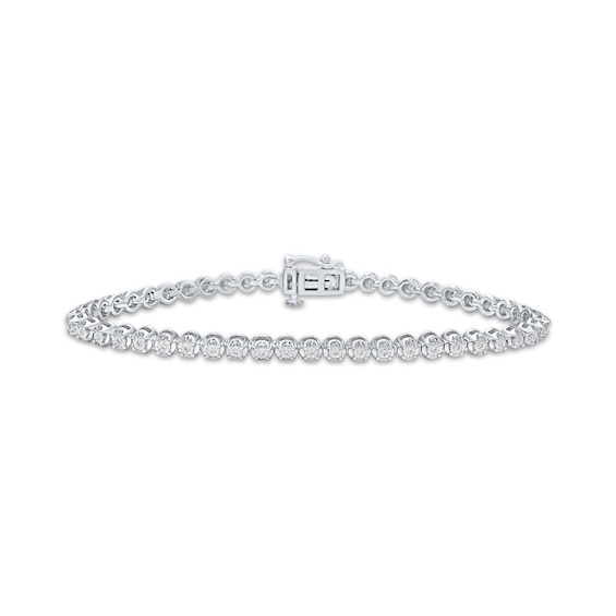 Diamond Tennis Bracelet 1/10 ct tw Sterling Silver 7"