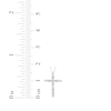 Thumbnail Image 3 of Baguette & Round-Cut Diamond Cross Necklace 1/4 ct tw 10K White Gold 18"