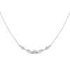Thumbnail Image 1 of Round & Baguette-Cut Diamond Curved Bar Necklace 1/5 ct tw 10K White Gold