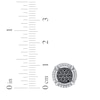 Thumbnail Image 4 of Men's Black & White Multi-Diamond Halo Stud Earrings 1/2 ct tw Sterling Silver