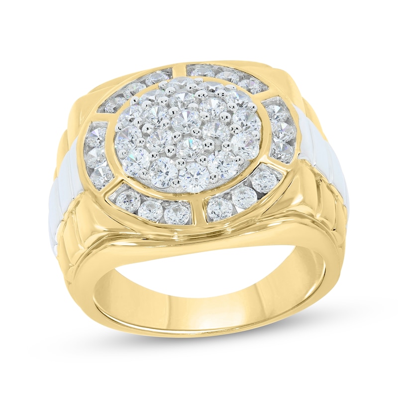 Main Image 1 of Men's Multi-Diamond Circle Ring 2 ct tw 10K Two-Tone Gold