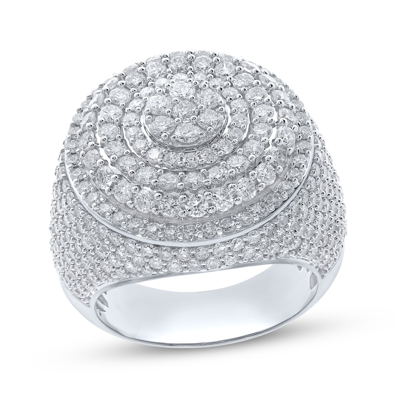 Main Image 1 of Men's KAY Lab-Grown Diamonds Circle Stepped Ring 5-1/4 ct tw 10K White Gold