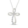 Thumbnail Image 1 of Diamond Loop Cross Necklace 1/5 ct tw 10K White Gold 18"