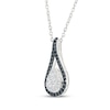 Thumbnail Image 2 of Black & White Multi-Diamond Teardrop Necklace 1/3 ct tw Sterling Silver 18"