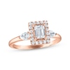 Thumbnail Image 1 of Adore Emerald-Cut Diamond Halo Engagement Ring 1 ct tw 14K Rose Gold