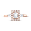 Thumbnail Image 3 of Adore Emerald-Cut Diamond Halo Engagement Ring 1 ct tw 14K Rose Gold