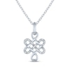 Thumbnail Image 2 of Eternal Knot Necklace with Diamonds Sterling Silver 18"