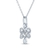 Thumbnail Image 3 of Eternal Knot Necklace with Diamonds Sterling Silver 18"