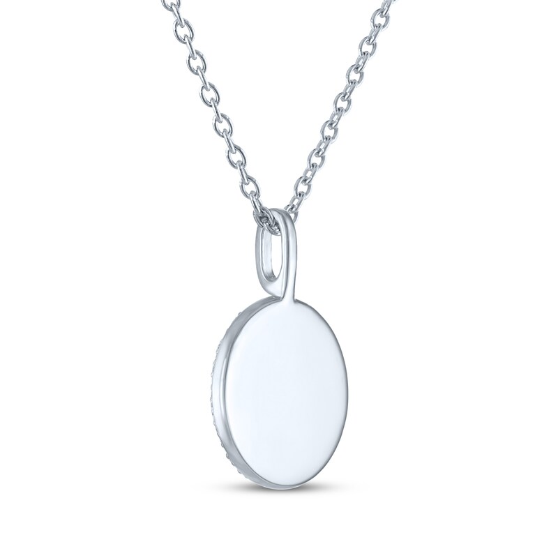 Main Image 4 of Good Luck Symbol Medallion Necklace with Diamonds Sterling Silver 18"