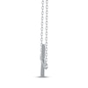 Thumbnail Image 2 of Diamond Sideways Cross Necklace 1/10 ct tw Sterling Silver 18"