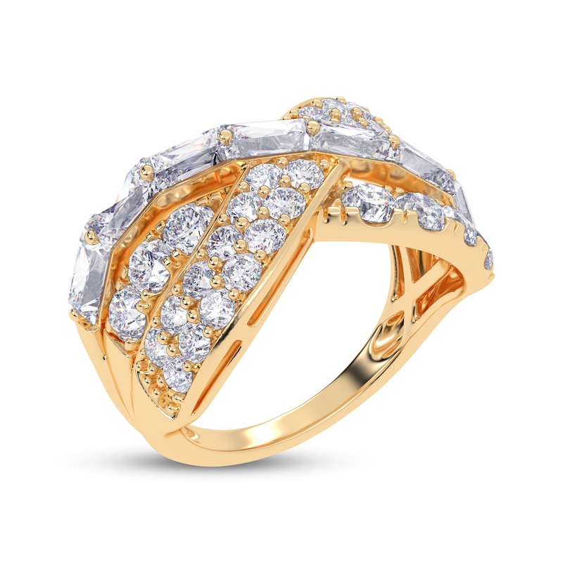 Main Image 2 of KAY Lab-Grown Diamonds Baguette & Round-Cut Crossover Ring 2 ct tw 14K Yellow Gold