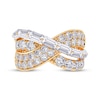 Thumbnail Image 3 of KAY Lab-Grown Diamonds Baguette & Round-Cut Crossover Ring 2 ct tw 14K Yellow Gold