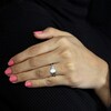 Thumbnail Image 3 of Oval-Cut Lab-Created Opal & White Lab-Created Sapphire Ring Sterling Silver