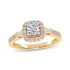 Thumbnail Image 1 of Adore Round-Cut Diamond Cushion Halo Engagement Ring 1/2 ct tw 14K Yellow Gold