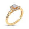 Thumbnail Image 2 of Adore Round-Cut Diamond Cushion Halo Engagement Ring 1/2 ct tw 14K Yellow Gold