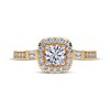 Thumbnail Image 3 of Adore Round-Cut Diamond Cushion Halo Engagement Ring 1/2 ct tw 14K Yellow Gold