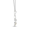 Thumbnail Image 2 of White Lab-Created Sapphire Pisces Zodiac Symbol Necklace Sterling Silver & 10K Yellow Gold 18"