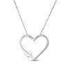Thumbnail Image 3 of Lab-Created Opal & White Lab-Created Sapphire Heart Necklace Sterling Silver 18"