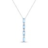 Thumbnail Image 1 of Baguette-Cut Swiss Blue Topaz Vertical Bar Necklace Sterling Silver 18"