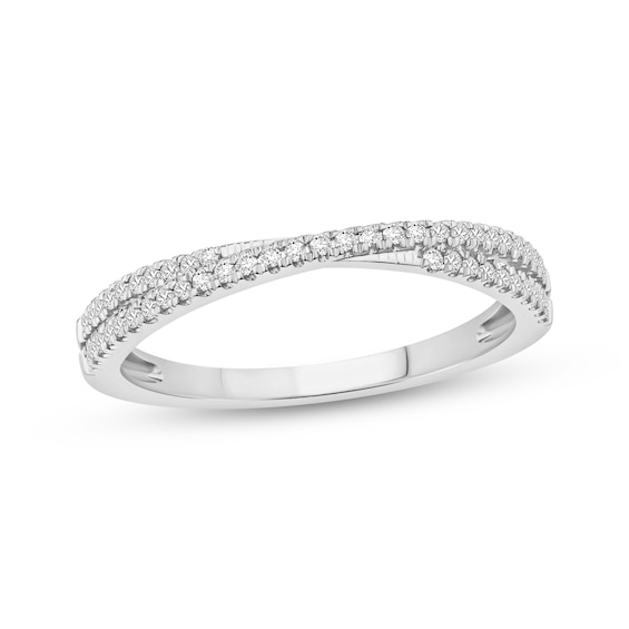 Adore Diamond Stackable Crossover Anniversary Ring 1/6 ct tw 10K White Gold