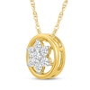 Thumbnail Image 2 of Diamond Flower Circle Necklace 1/8 ct tw 10K Yellow Gold