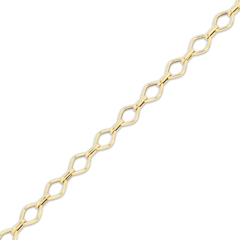 Main Image 2 of Marquise-Shaped Link Bracelet Hollow 10K Yellow Gold 7.5"