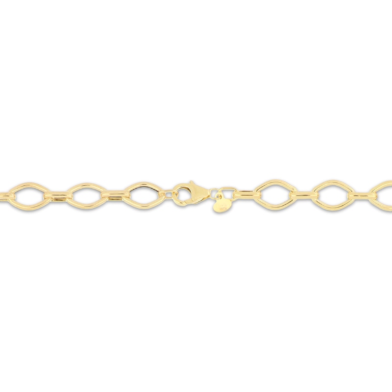 Main Image 3 of Marquise-Shaped Link Bracelet Hollow 10K Yellow Gold 7.5"