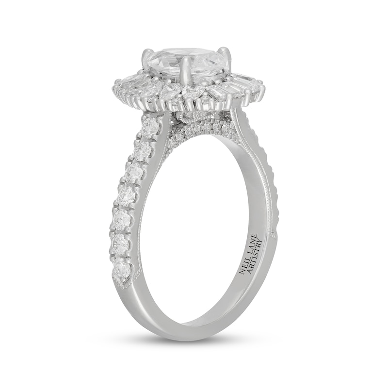 Main Image 2 of Neil Lane Artistry Pear-Shaped Lab-Grown Diamond Halo Engagement Ring 2-1/3 ct tw 14K White Gold