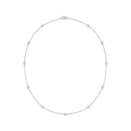 KAY Lab-Grown Diamonds Bezel-Set Station Necklace 1 ct tw 10K White Gold 18"