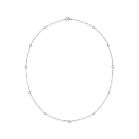 KAY Lab-Grown Diamonds Bezel-Set Station Necklace 1 ct tw 10K White Gold 18"