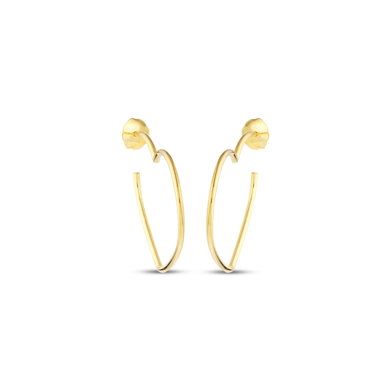 Main Image 2 of Heart-Shaped Open Hoop Earrings 14K Yellow Gold
