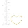 Thumbnail Image 3 of Heart-Shaped Open Hoop Earrings 14K Yellow Gold
