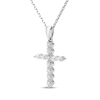 Thumbnail Image 2 of Diamond Cross Necklace 1/4 ct tw 10K White Gold 18"
