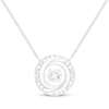 Thumbnail Image 1 of Unstoppable Love Diamond Swirl Halo Necklace 1/10 ct tw Sterling Silver 19"