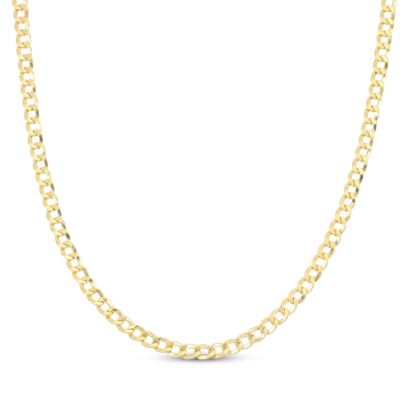Main Image 1 of 4.1mm Curb Chain Necklace 10K Hollow Yellow Gold 22"