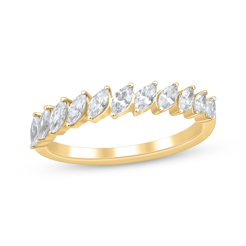 Main Image 1 of Adore Marquise-Cut Diamond Tilted Anniversary Ring 3/4 ct tw 14K Yellow Gold