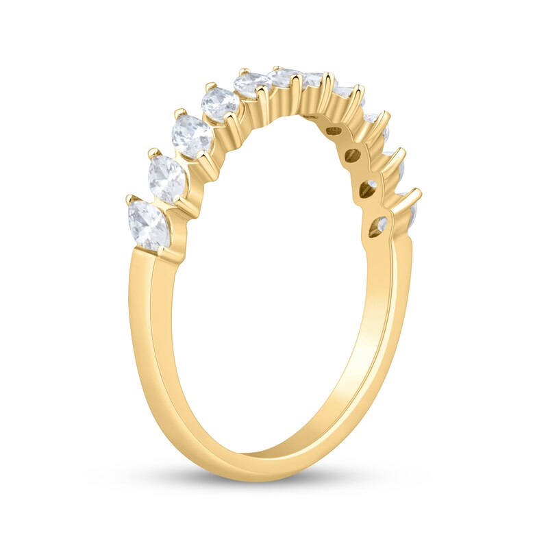 Main Image 2 of Adore Marquise-Cut Diamond Tilted Anniversary Ring 3/4 ct tw 14K Yellow Gold