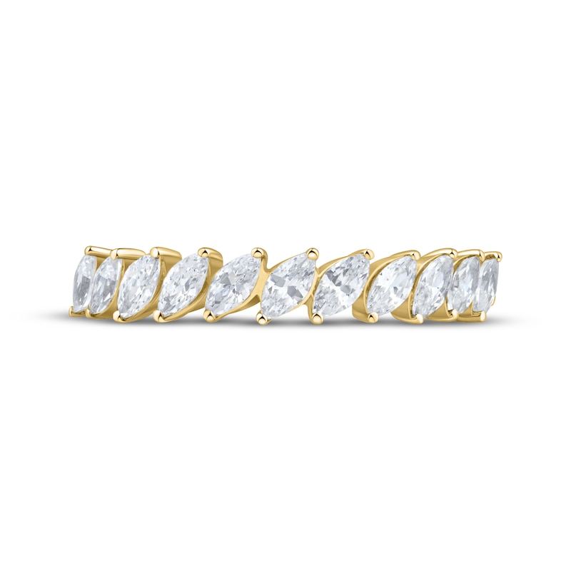 Main Image 3 of Adore Marquise-Cut Diamond Tilted Anniversary Ring 3/4 ct tw 14K Yellow Gold