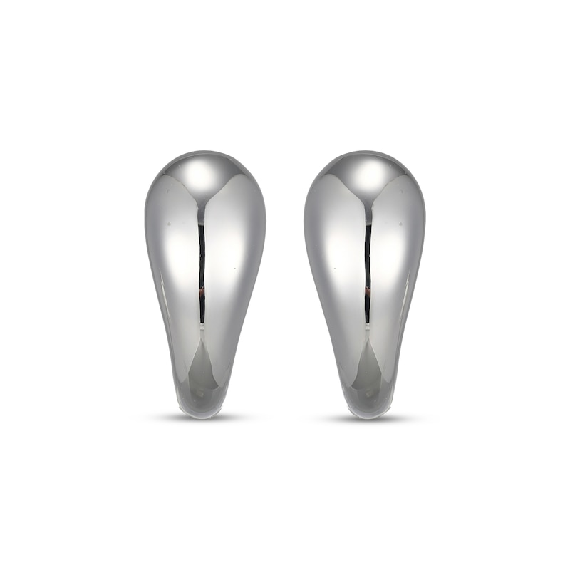 Main Image 2 of Teardrop Huggie Hoop Earrings Sterling Silver