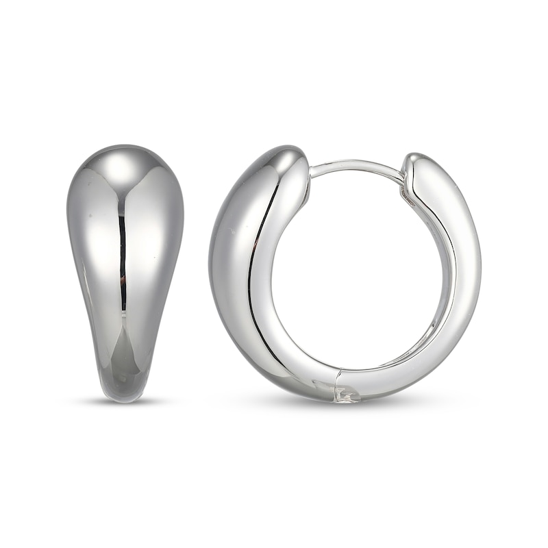 Main Image 3 of Teardrop Huggie Hoop Earrings Sterling Silver