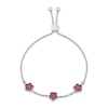 Thumbnail Image 1 of Barbie Malibu Flower Pink Lab-Created Sapphire Bolo Bracelet Sterling Silver & 10K Rose Gold