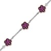 Thumbnail Image 2 of Barbie Malibu Flower Pink Lab-Created Sapphire Bolo Bracelet Sterling Silver & 10K Rose Gold