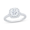 Thumbnail Image 1 of Lab-Grown Diamonds Round-Cut Cushion Halo Engagement Ring 2 ct tw 14K White Gold