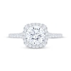 Thumbnail Image 3 of Lab-Grown Diamonds Round-Cut Cushion Halo Engagement Ring 2 ct tw 14K White Gold
