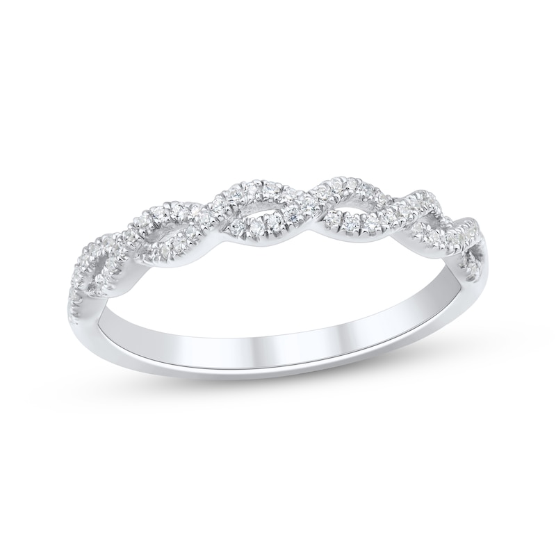 Main Image 1 of Adore Diamond Twist Anniversary Ring 1/5 ct tw 10K White Gold