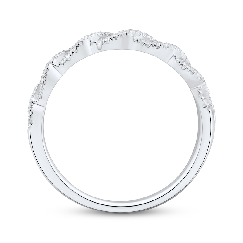 Main Image 2 of Adore Diamond Twist Anniversary Ring 1/5 ct tw 10K White Gold