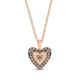 Le Vian Diamond Heart Necklace 1/2 ct tw 14K Strawberry Gold 19"